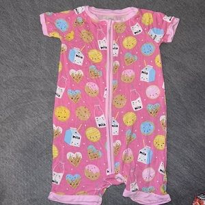 Little Sleepies Pink Cookies & Milk Bamboo Viscose Shorty Zippy